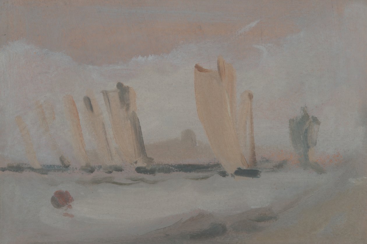 Yachtracing på Solent, ca. 1827. av Unbekannt