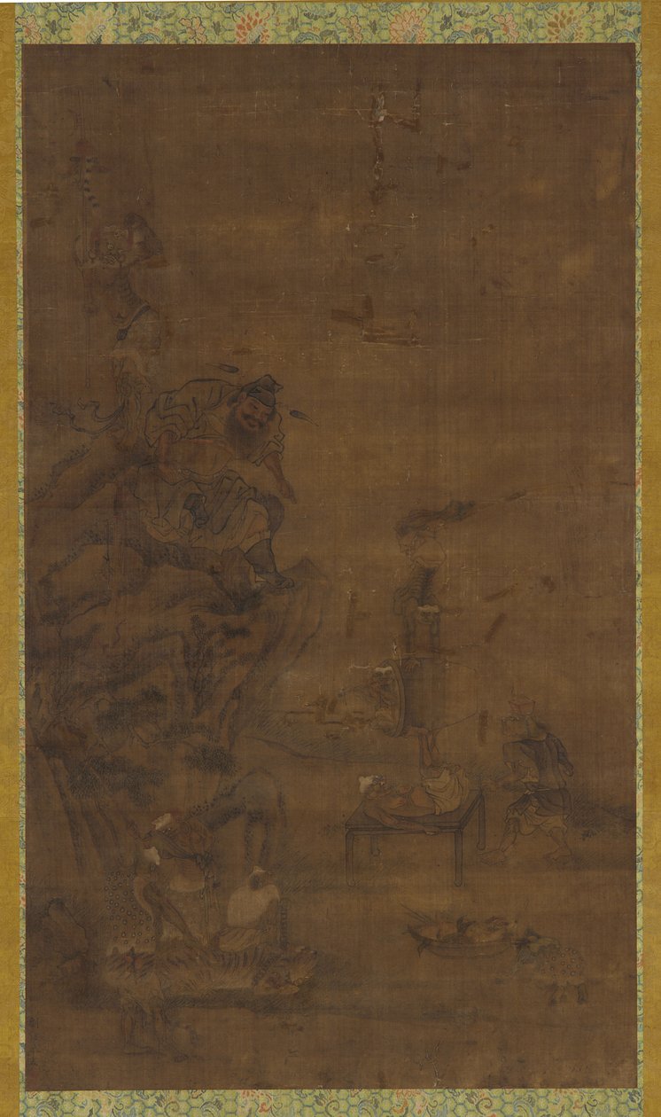 Zhong Kui temmer de fem pestilensene, 1500-1700-tallet. av Unbekannt
