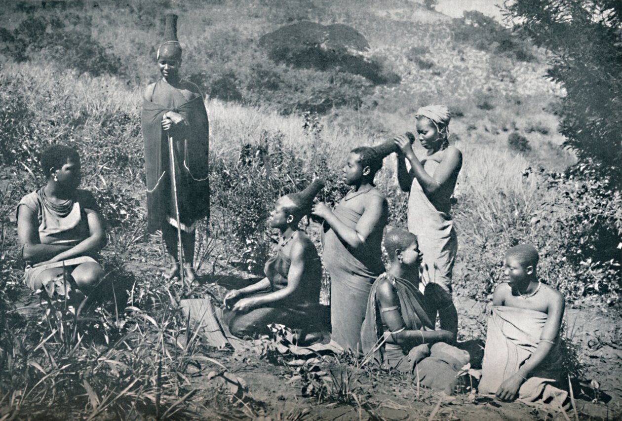 Zulu jentefrisør, 1912 av Unbekannt