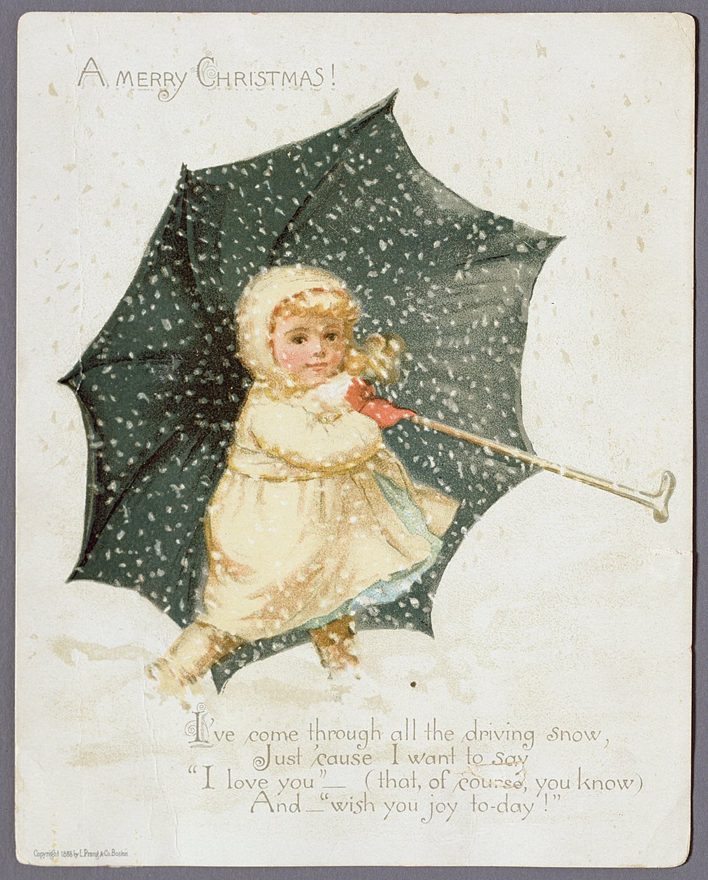 En god jul, julekort, 1888 av Unbekannt Unbekannt