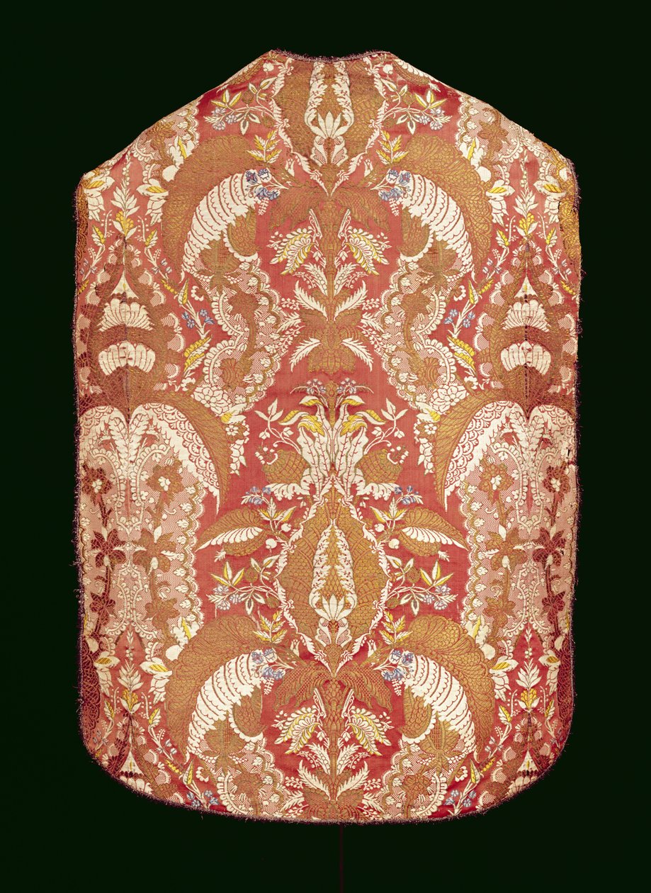Chasuble, blondemønstret silke, fransk, ca. 1720 av Unbekannt Unbekannt