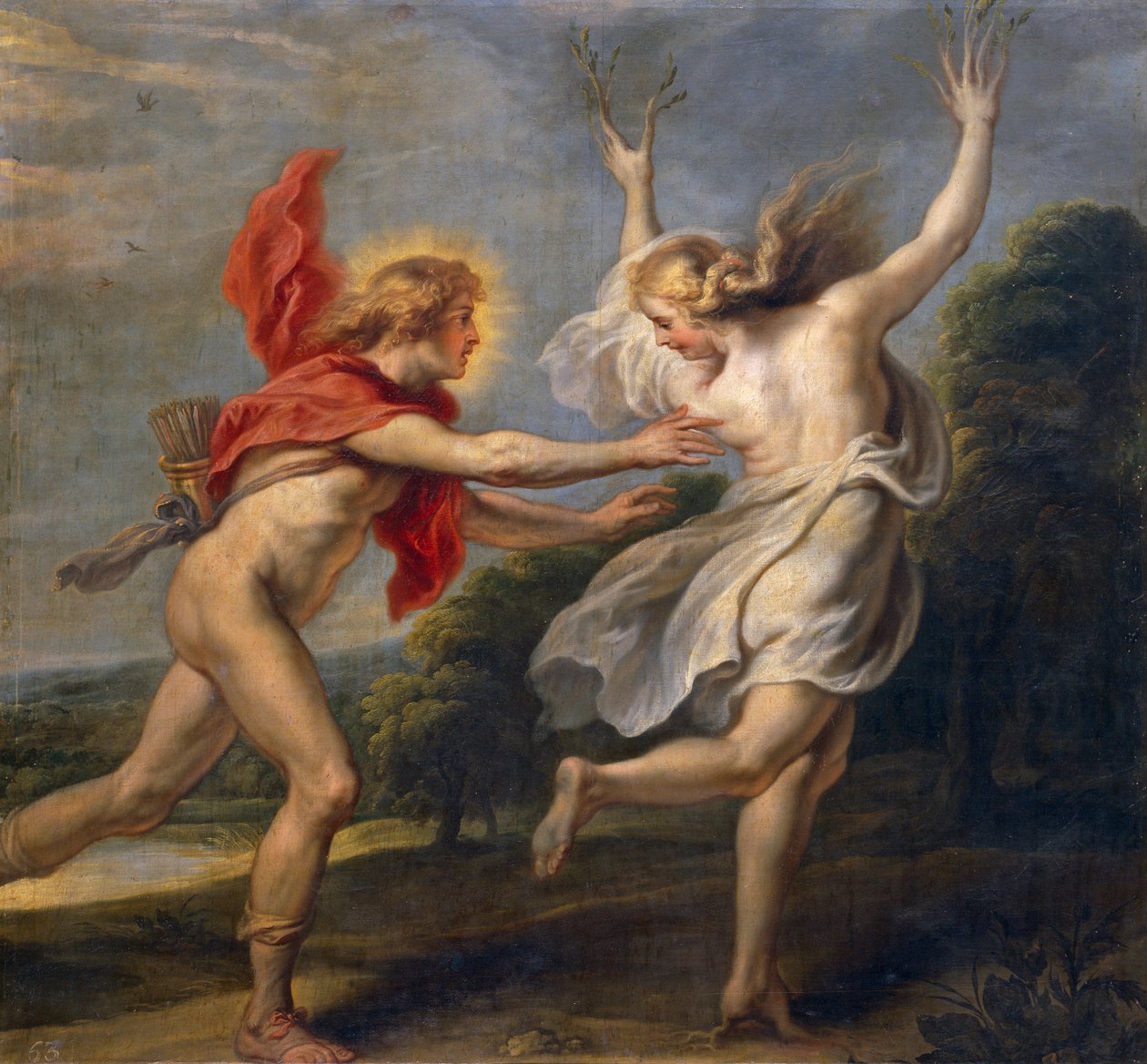 Daphne og Apollo (olje) av Unbekannt Unbekannt