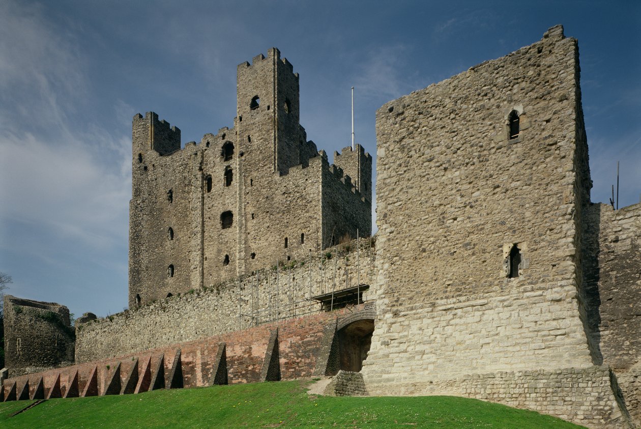 Utvendig utsikt, Rochester Castle, Kent av Unbekannt Unbekannt