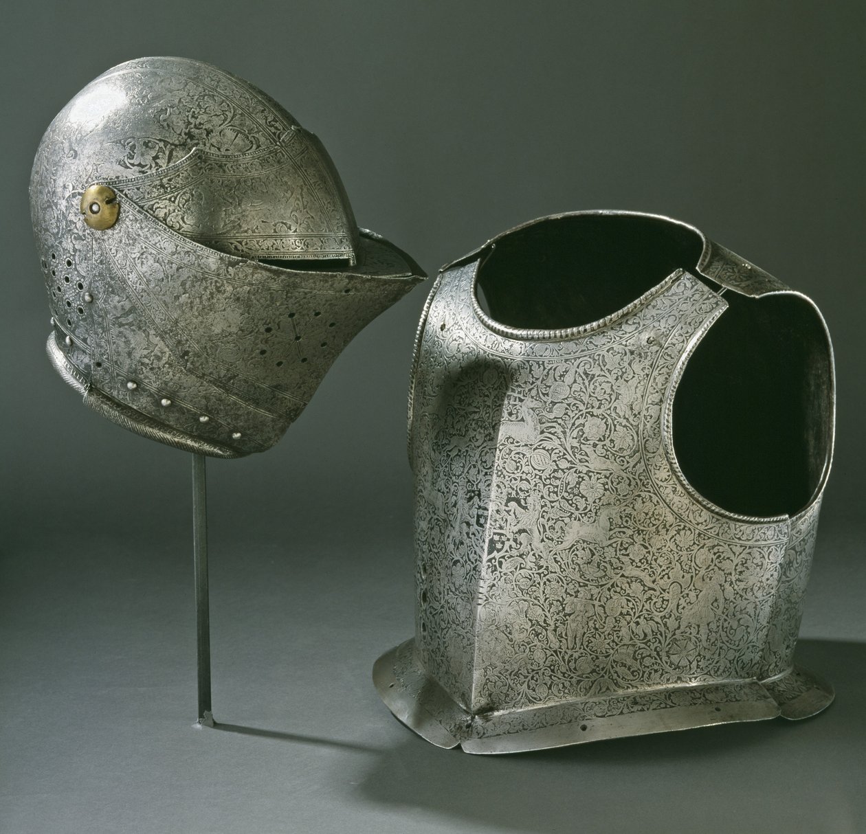 Hjelm og rustning, ca. 1620 (stål) av Unbekannt Unbekannt