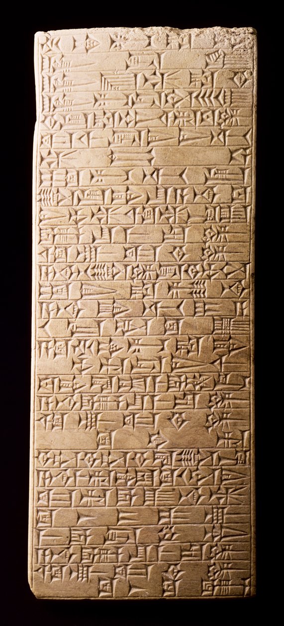 00358 Tablett med inskripsjon knyttet til utgravningen av en kanal av kong Hammurabi av Babylon, Mesopotamisk, 1700-tallet f.Kr. av Unbekannt Unbekannt