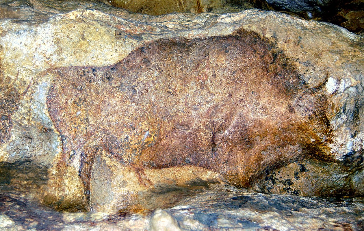 Bison i Font De Gaume, ca. 25 000 f.Kr. av Unbekannt Unbekannt