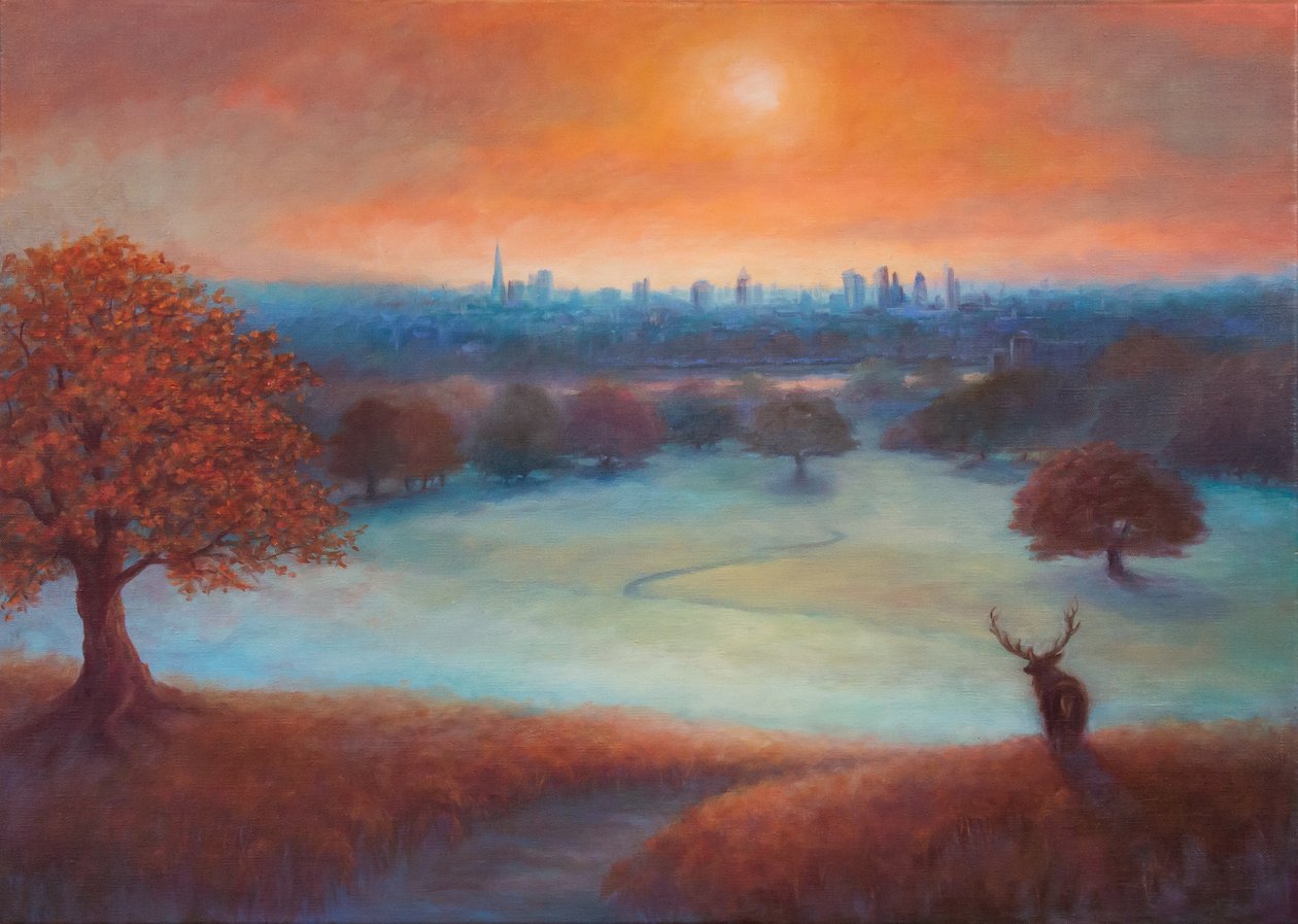 City View London fra Richmond Park), 2017, av Unbekannt Unbekannt