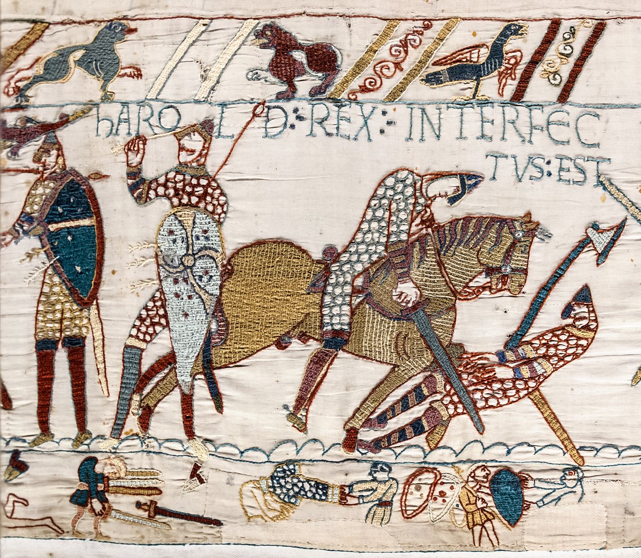 Kong Harold blir drept, Bayeux Tapestry av Unbekannt Unbekannt