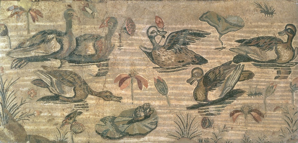 Scene med vannfugler på Nilen fra Faunens hus, Pompeii, 2. århundre f.Kr. av Unbekannt Unbekannt