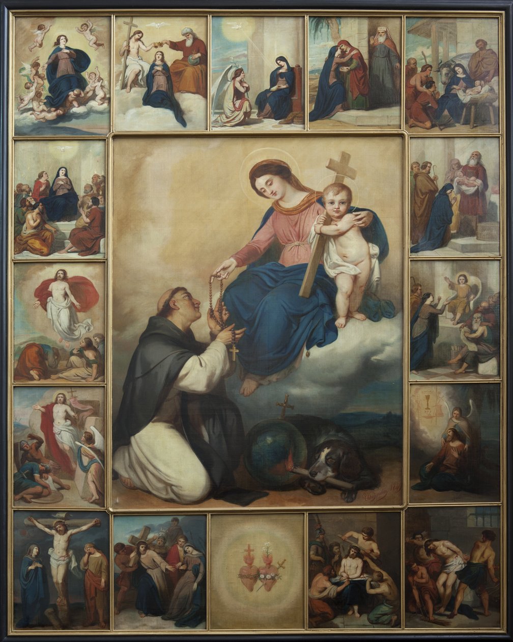 Jomfruen og barnet med St. Dominic av Unbekannt Unbekannt
