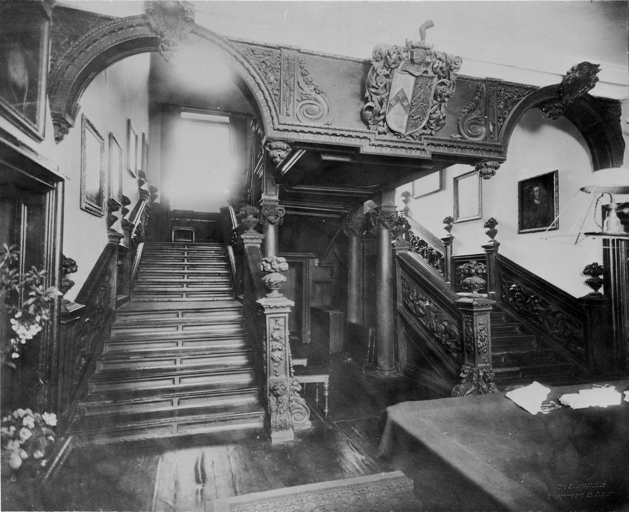 Trappen til Eyrecourt Castle, Co. Galway, Irland, ca. 1890 av Unbekannt Unbekannt