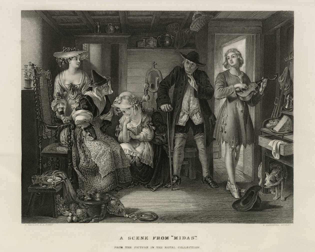 En scene fra Midas, Storbritannia, ca. 1850 (gravering) av Unbekannter Künstler