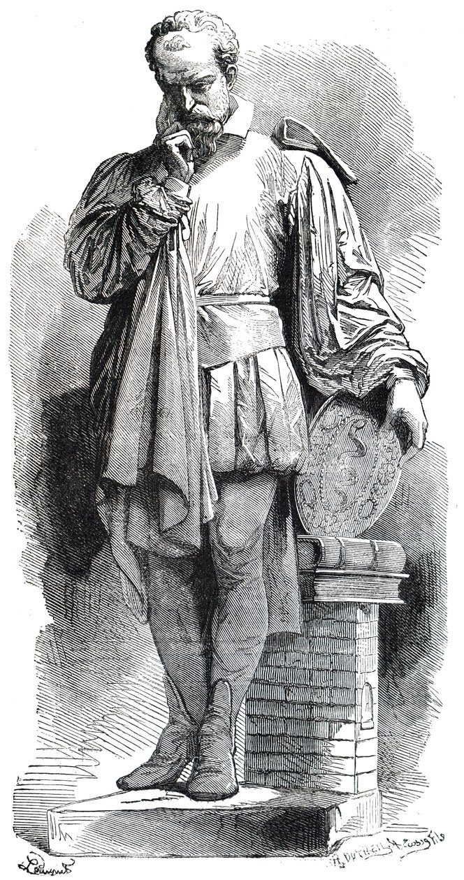 En statue av Bernard Palissy. av Unbekannt