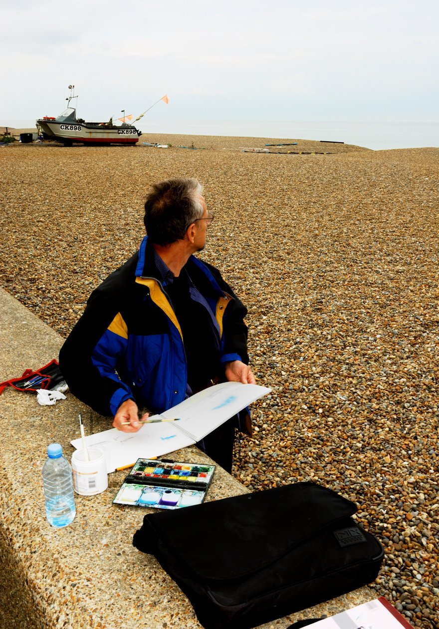 Aldeburgh strand - akvarell av Unbekannt