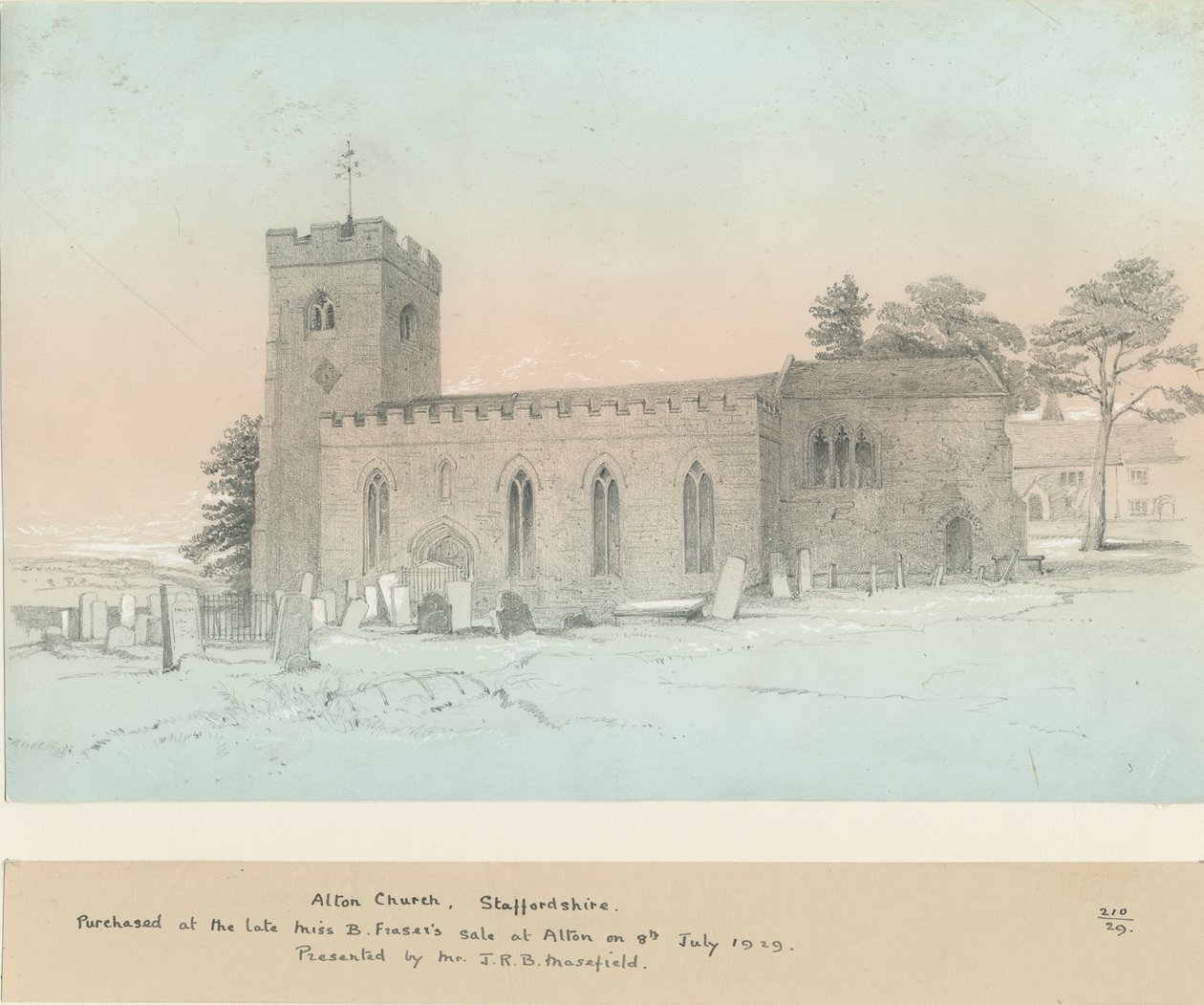 Alton Church: blyanttegning, nd [?1800-tallet] av Unbekannt