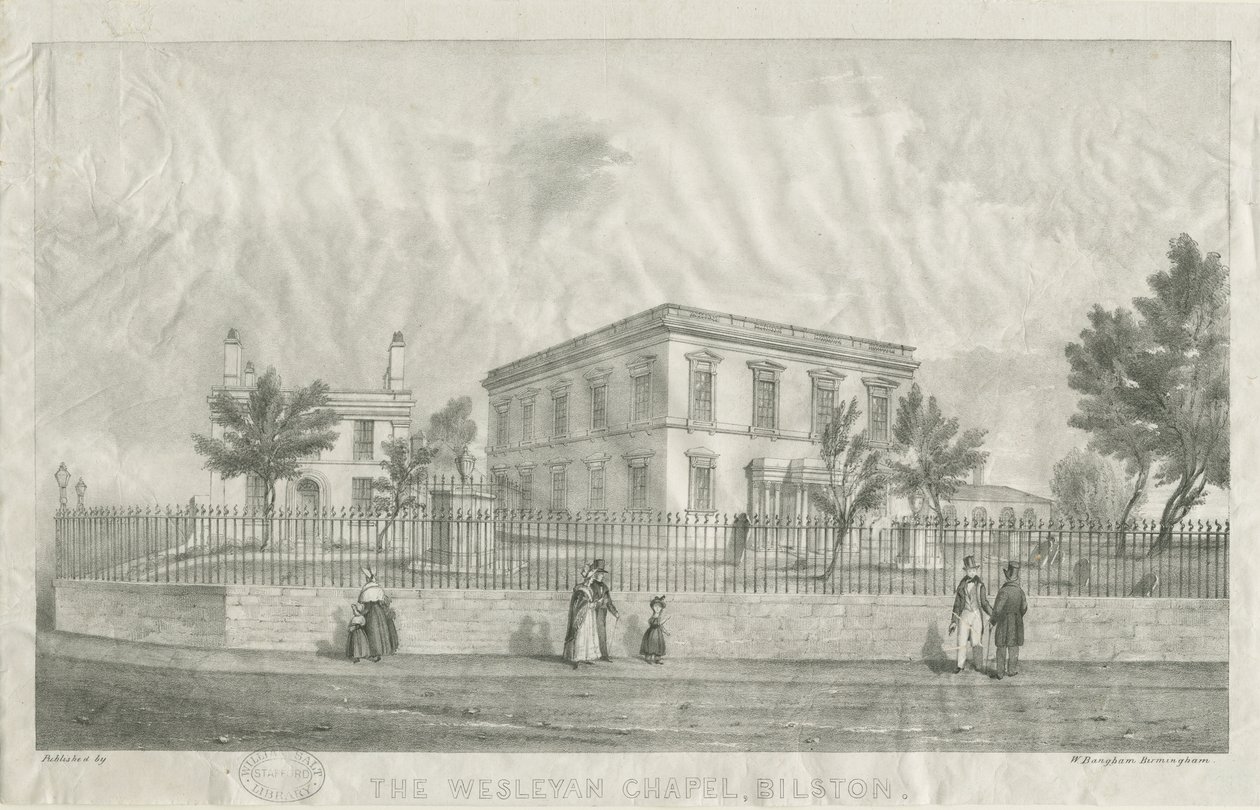 Bilston - Wesleyan Chapel: litografi, nd [?1840-tallet] av Unbekannt