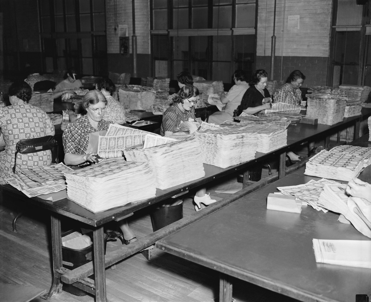 Bureau Of Engraving Workers (s/hvitt bilde) av Unbekannt