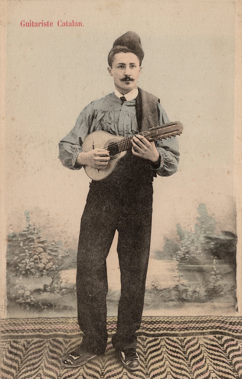 Katalansk gitarist, ca. 1910 (postkort) av Unbekannter Künstler