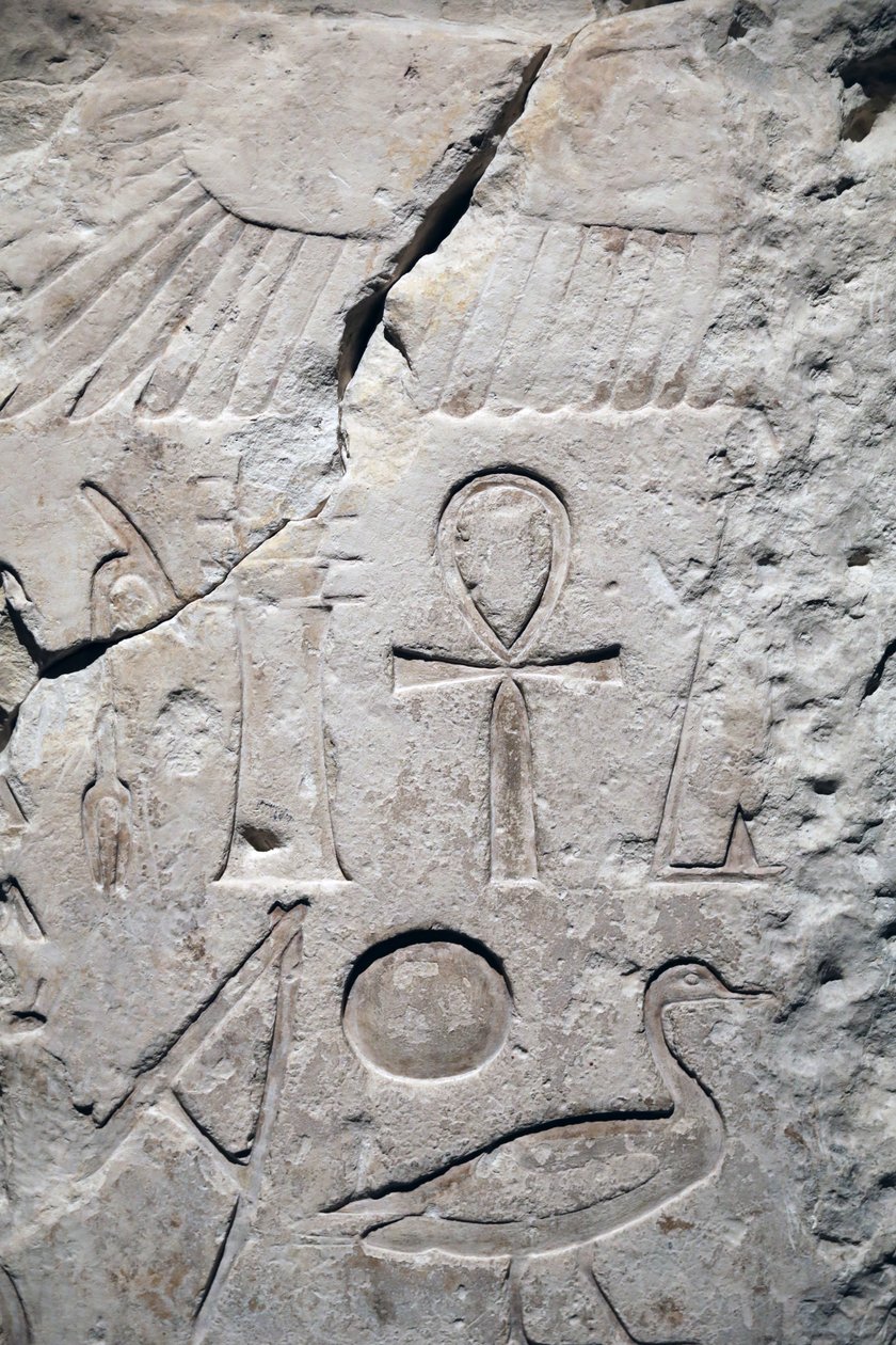 Coptos, Sesostris 1s tempelfragment, Detalj av Unbekannter Künstler