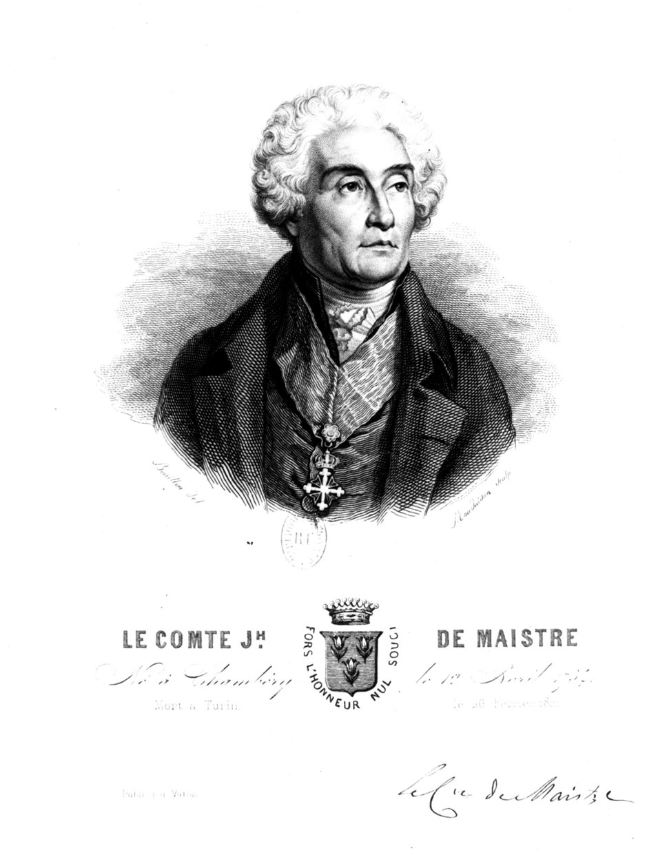 Grev Joseph de Maistre (1754 - 1821). av Unbekannt