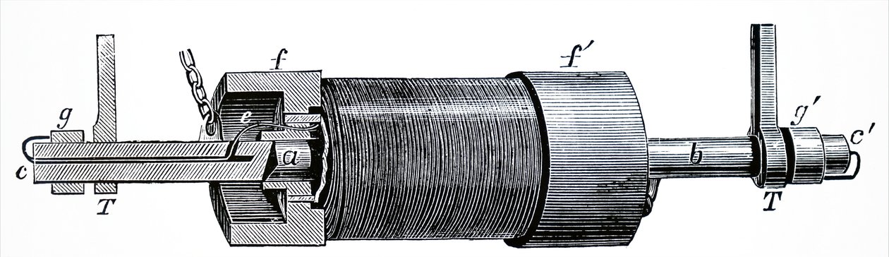 Diagram som viser en elektromagnet. av Unbekannt