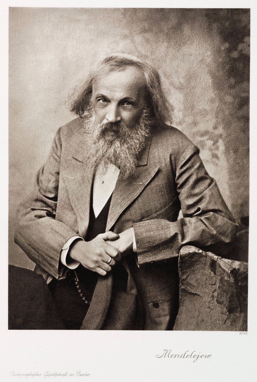 Dmitri Ivanovich Mendeleev, russisk kjemiker, fra 1905 av Unbekannt