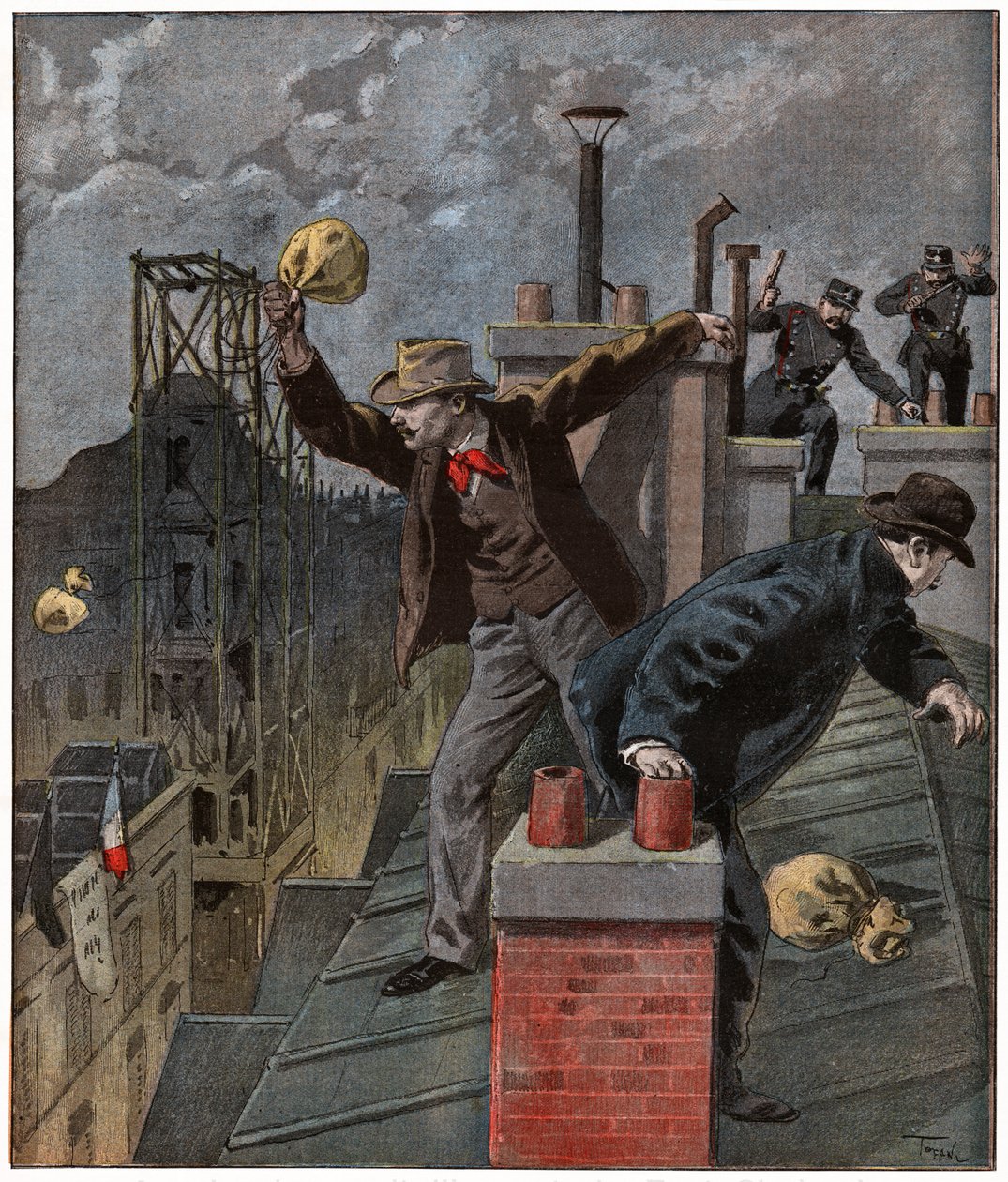 Ekstrem høyre under Dreyfus-saken. 1899 (gravering) av Unbekannter Künstler