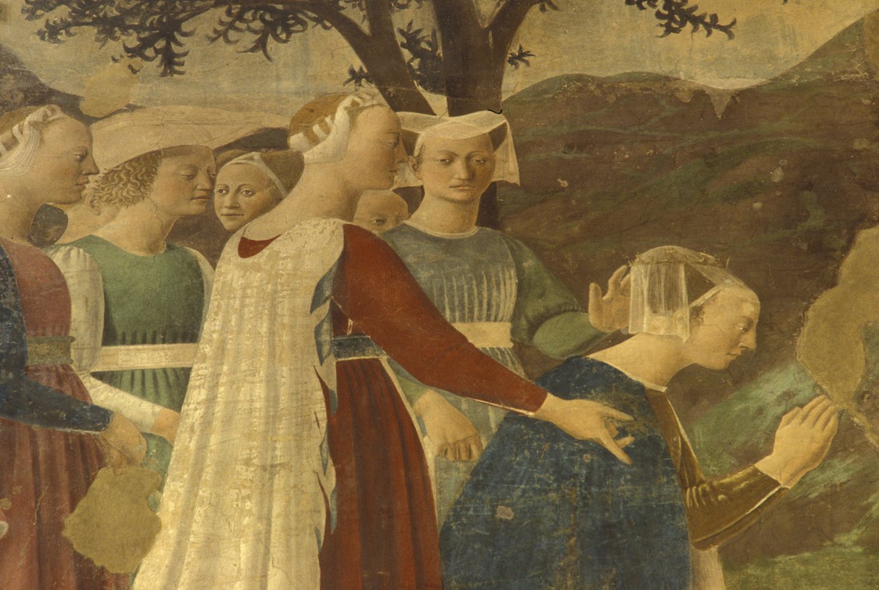 Fresco, San Francesco-basilikaen, Arezzo, Toscana, Italia av Unbekannter Künstler