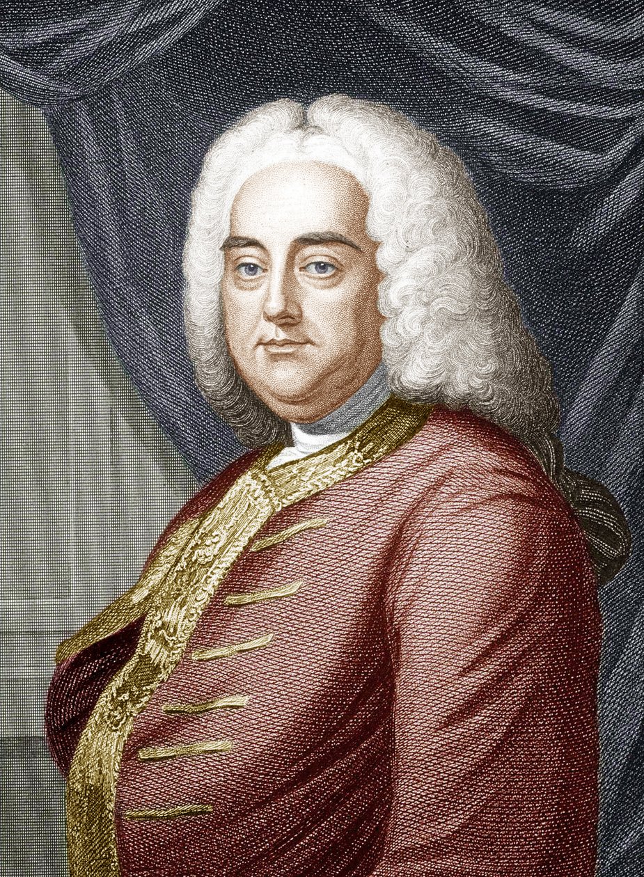 George Frideric Handel (fargegravering) av Unbekannter Künstler