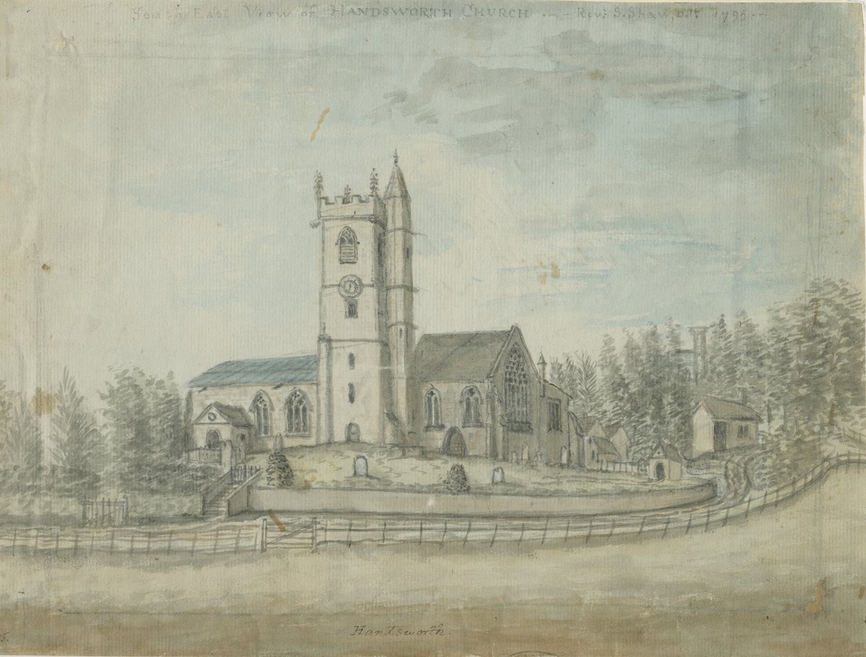Handsworth Church: vannfargemaleri, 1769 av Unbekannt