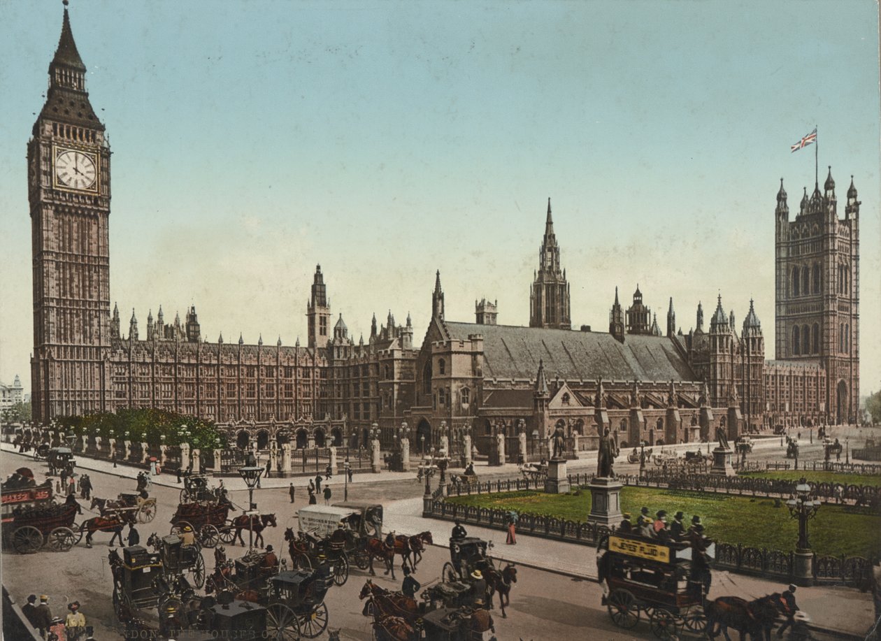 Houses of Parliament, London, ca. 1890-1900 (fotokromkanisk trykk) av Unbekannt