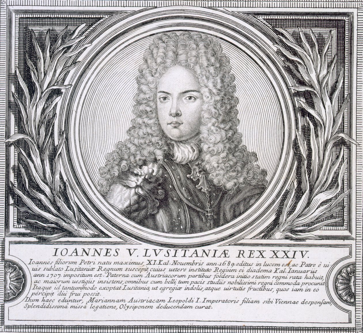 John V av Portugal (litho) av Unbekannt
