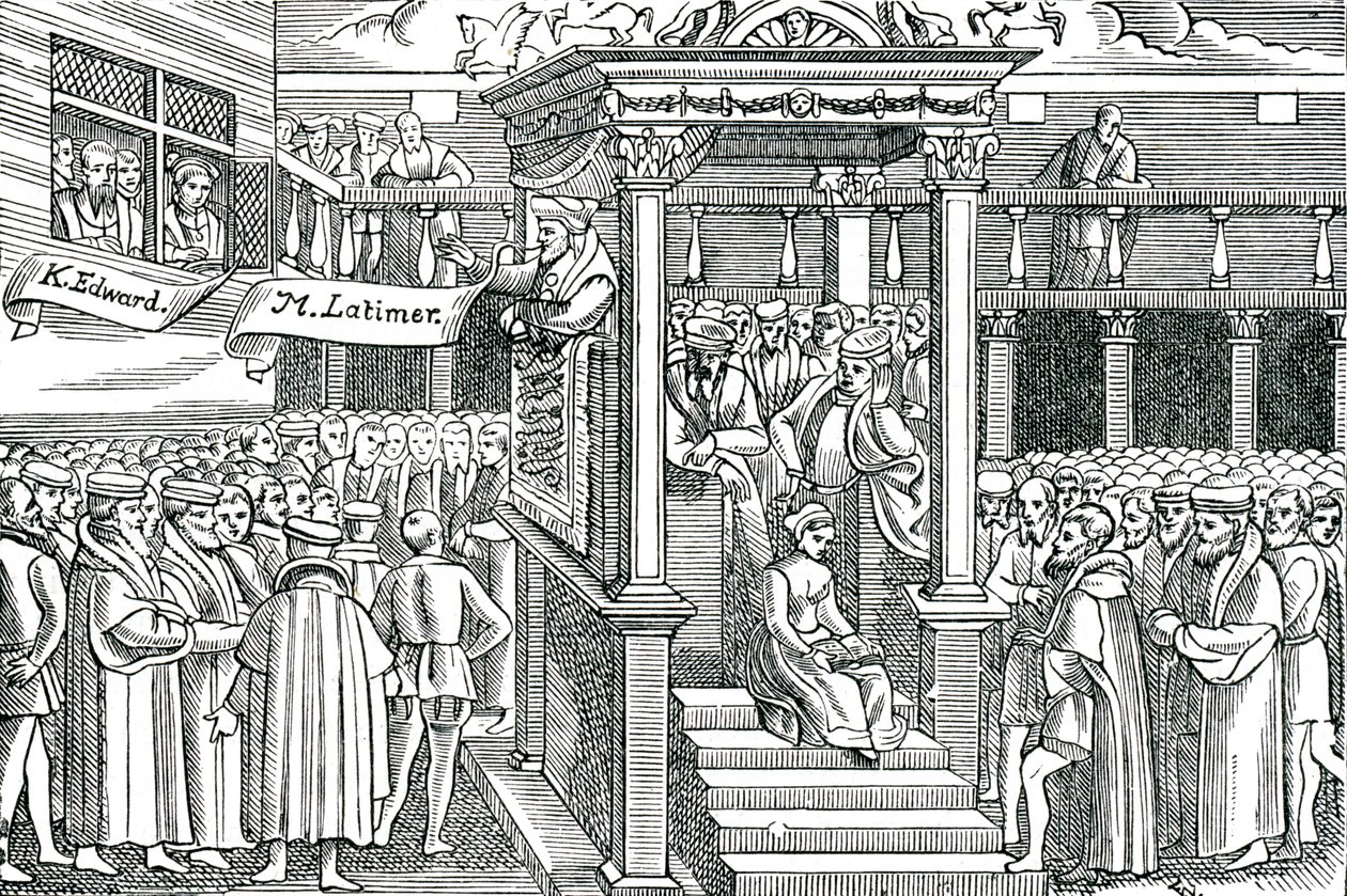 Latimer forkynte før Edward VI av Unbekannter Künstler