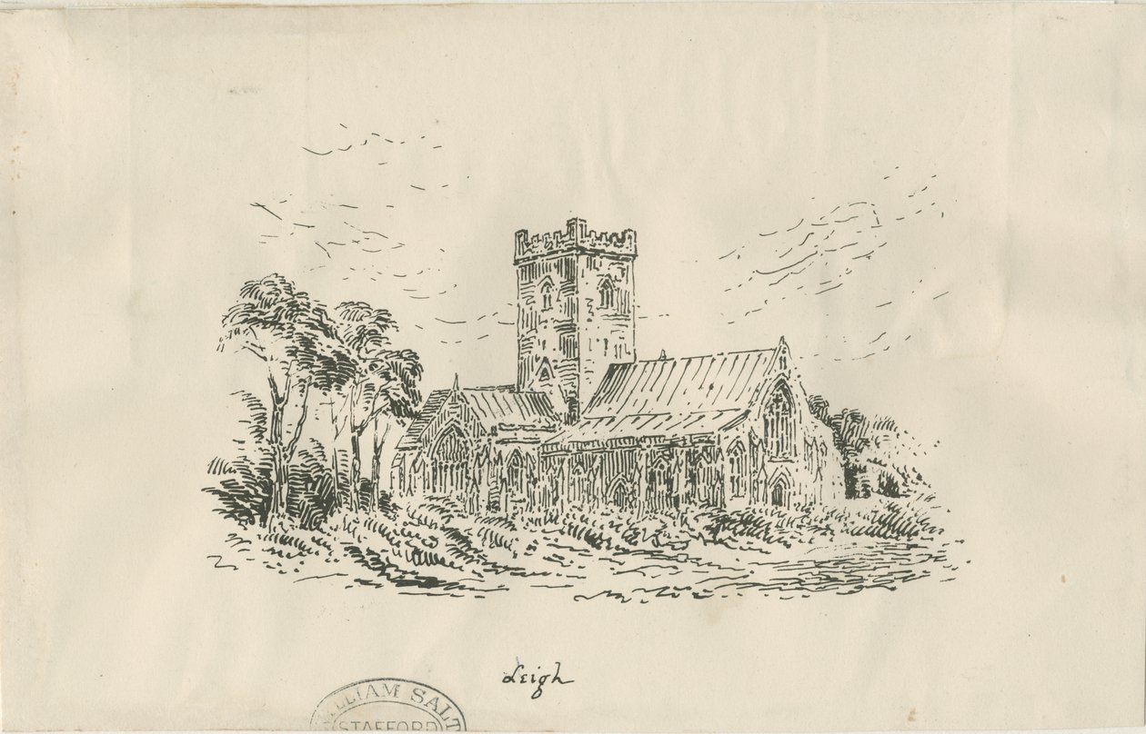 Leigh Church: litografi, og [?1800-tallet] av Unbekannt