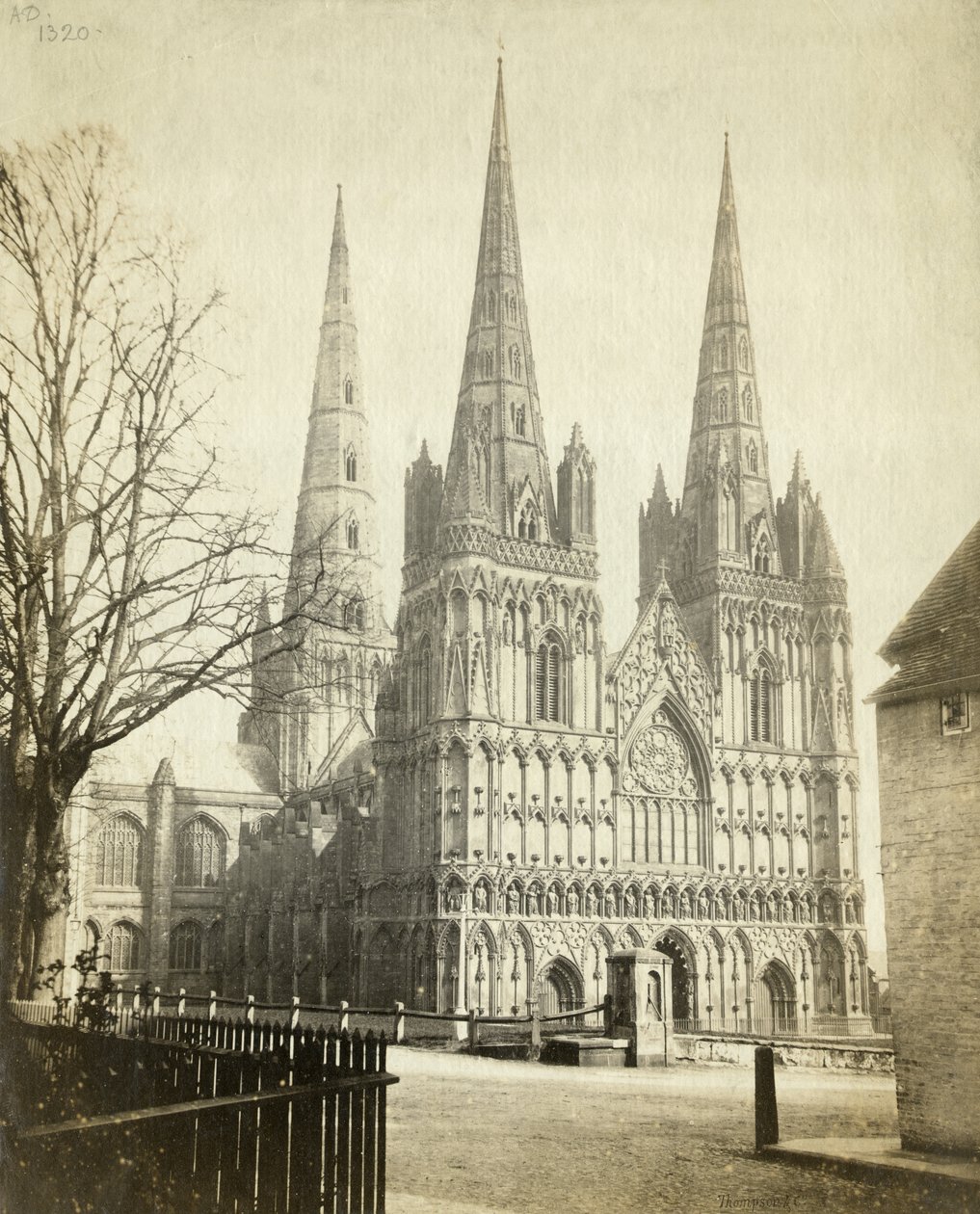 Lichfield Cathedral OP08956 (s/hvitt-bilde) av Unbekannter Künstler