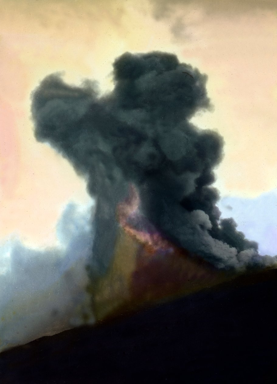 Etna-utbruddet i 1910 av Unbekannter Künstler