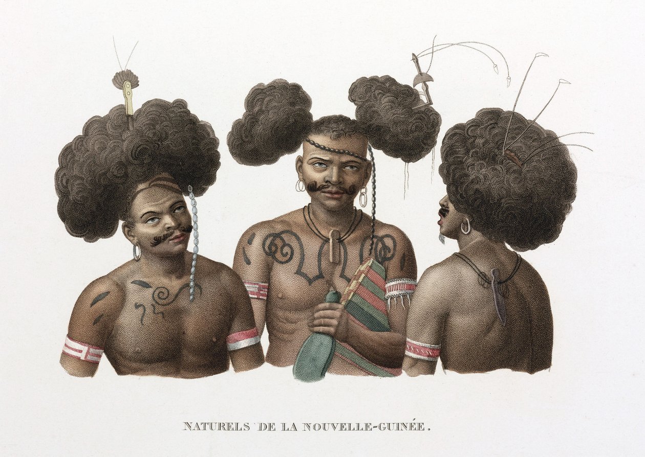 «innfødte på New Guinea» av Unbekannt