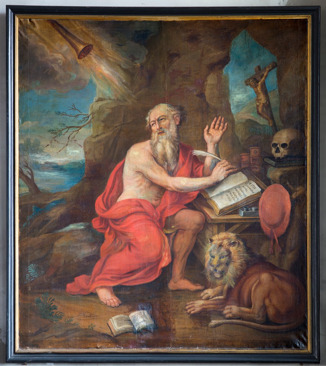 Sognekirke (Parochiekerk Sint-Denijs). Interiør. Maleri. av Unbekannter Künstler
