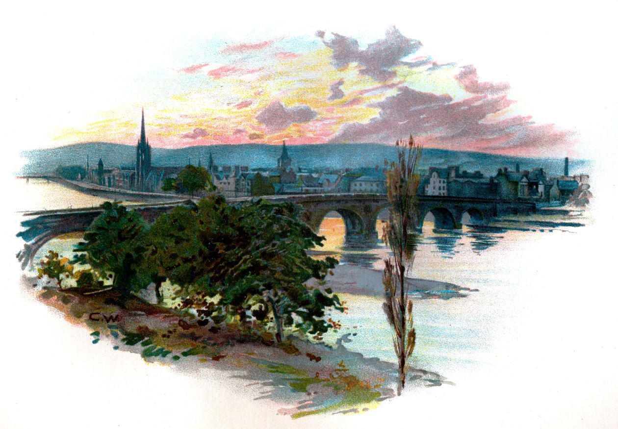 Perth fra Bridge End av Unbekannter Künstler