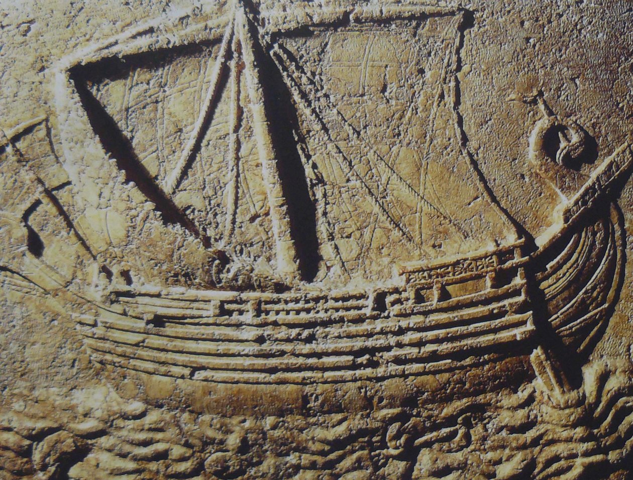 Fønikisk handelsskip, ca. 1. århundre e.Kr. (stein) av Unbekannt