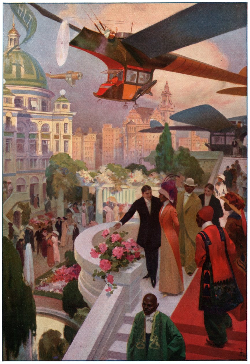 Fly i fremtiden. (Illustrasjon, ca. 1910) av Unbekannter Künstler