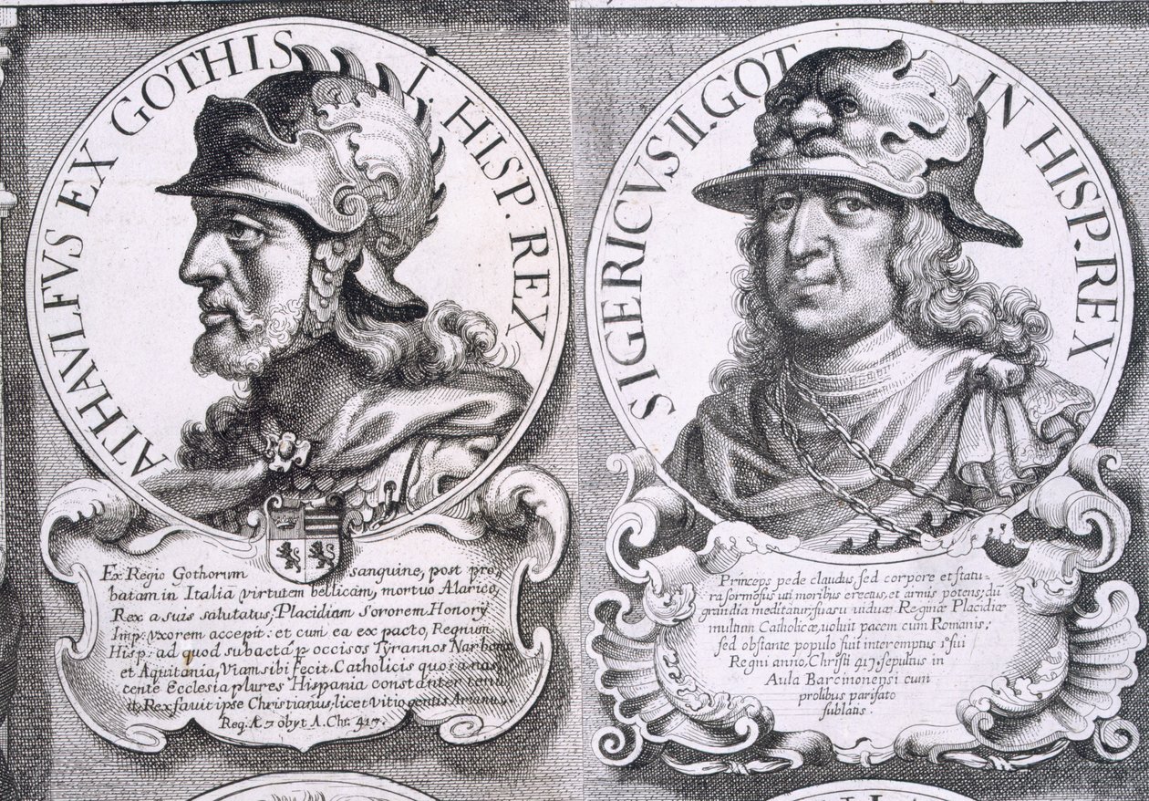 Portretter av Ataulf og Sigeric (litho) av Unbekannt