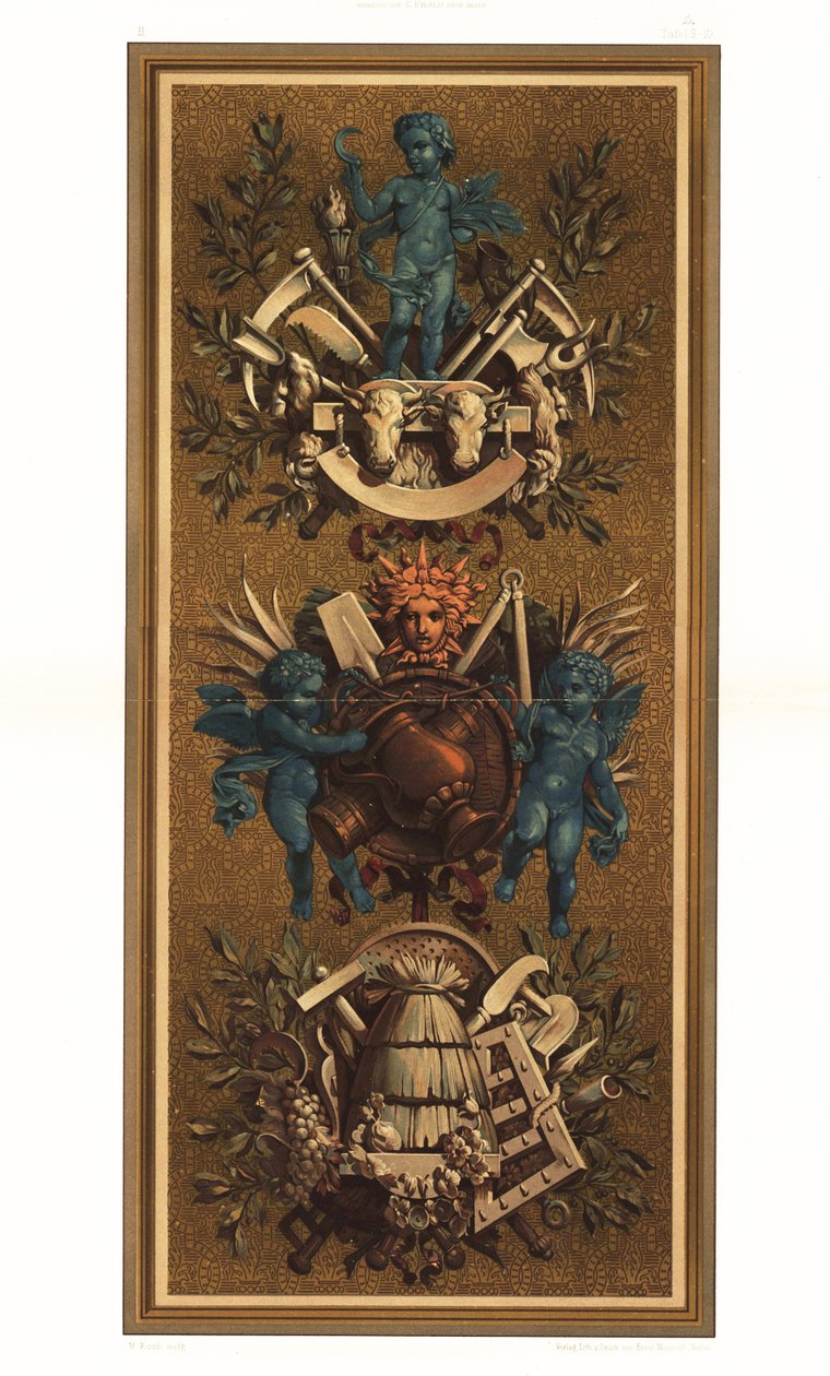 Rococo veggpaneler i Louvre, Paris av Unbekannter Künstler