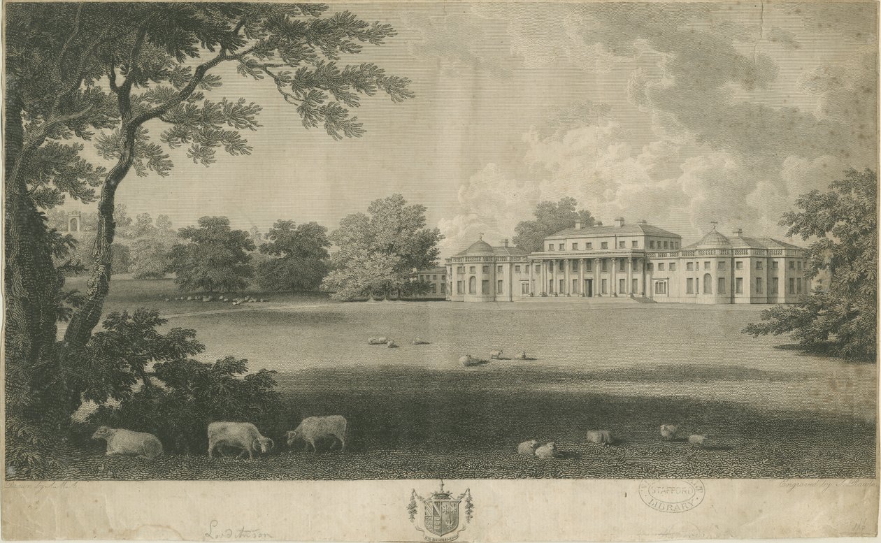 Shugborough Hall: gravering, nd [c 1802] av Unbekannt