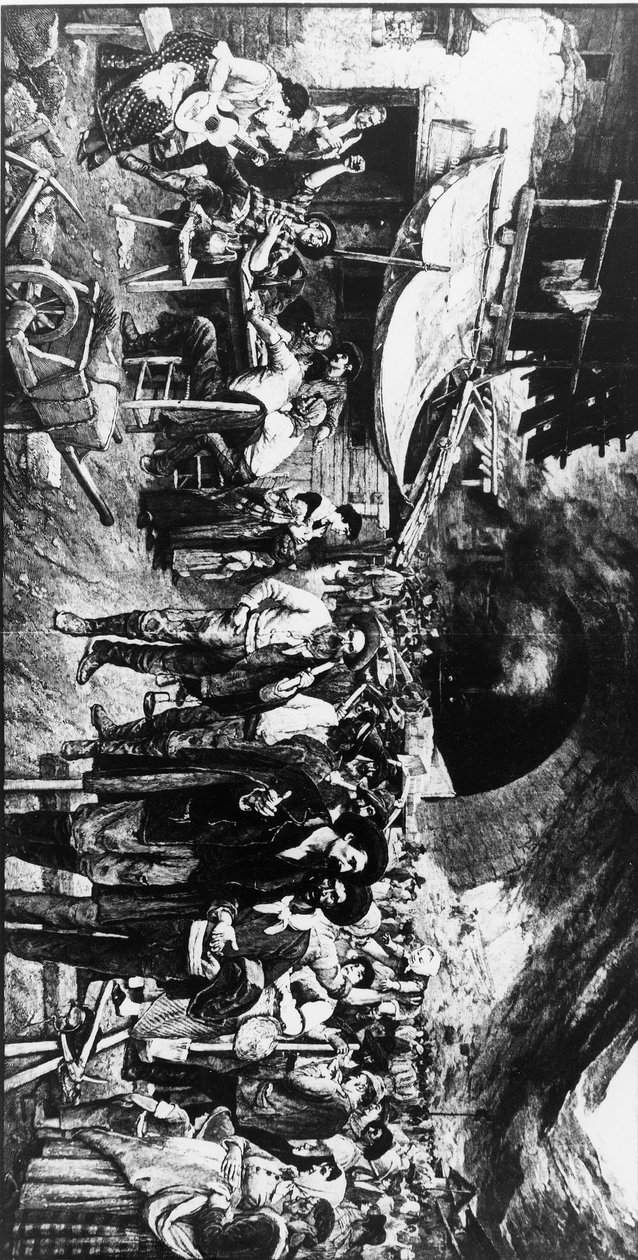 Sveits Gotthard Railway Construction (s/hvitt bilde) av Unbekannt