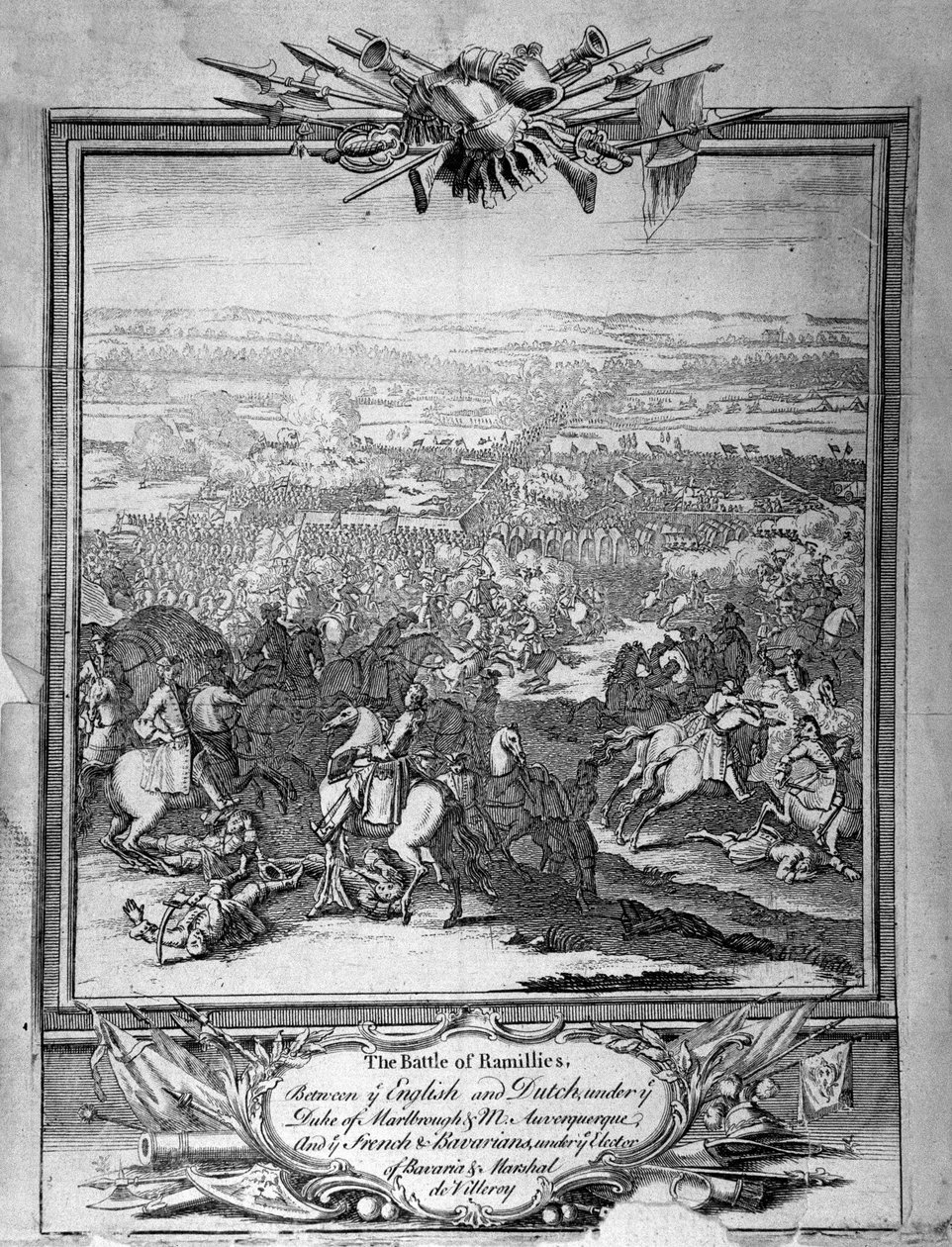 Slaget ved Ramillies, ca. 1780 (gravering) av Unbekannt