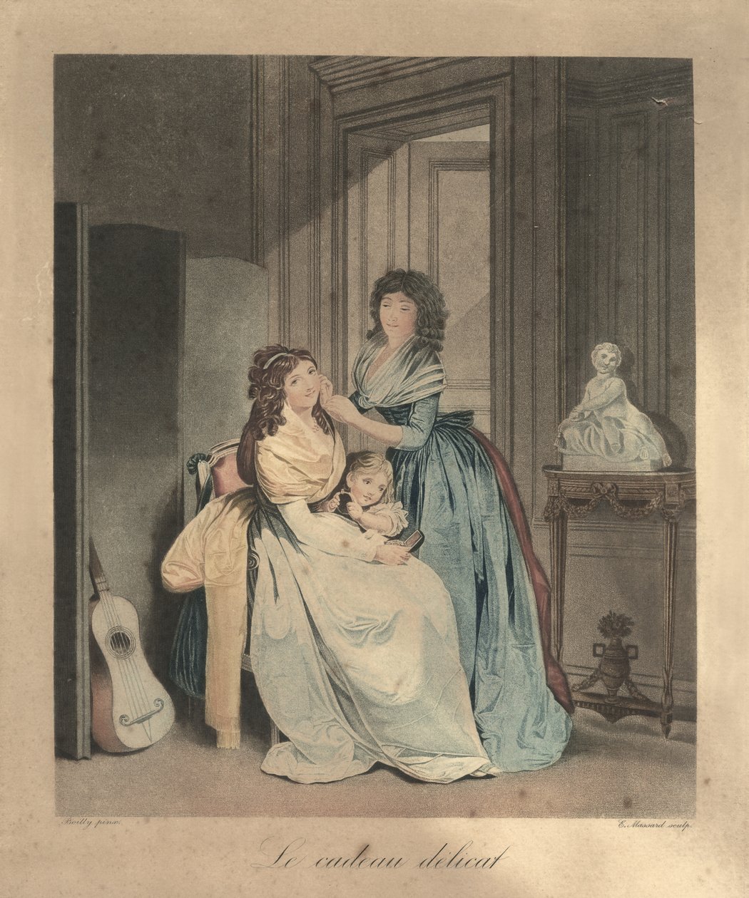 The Delicate Gift, Paris, ca. 1820 (gravering) av Unbekannter Künstler