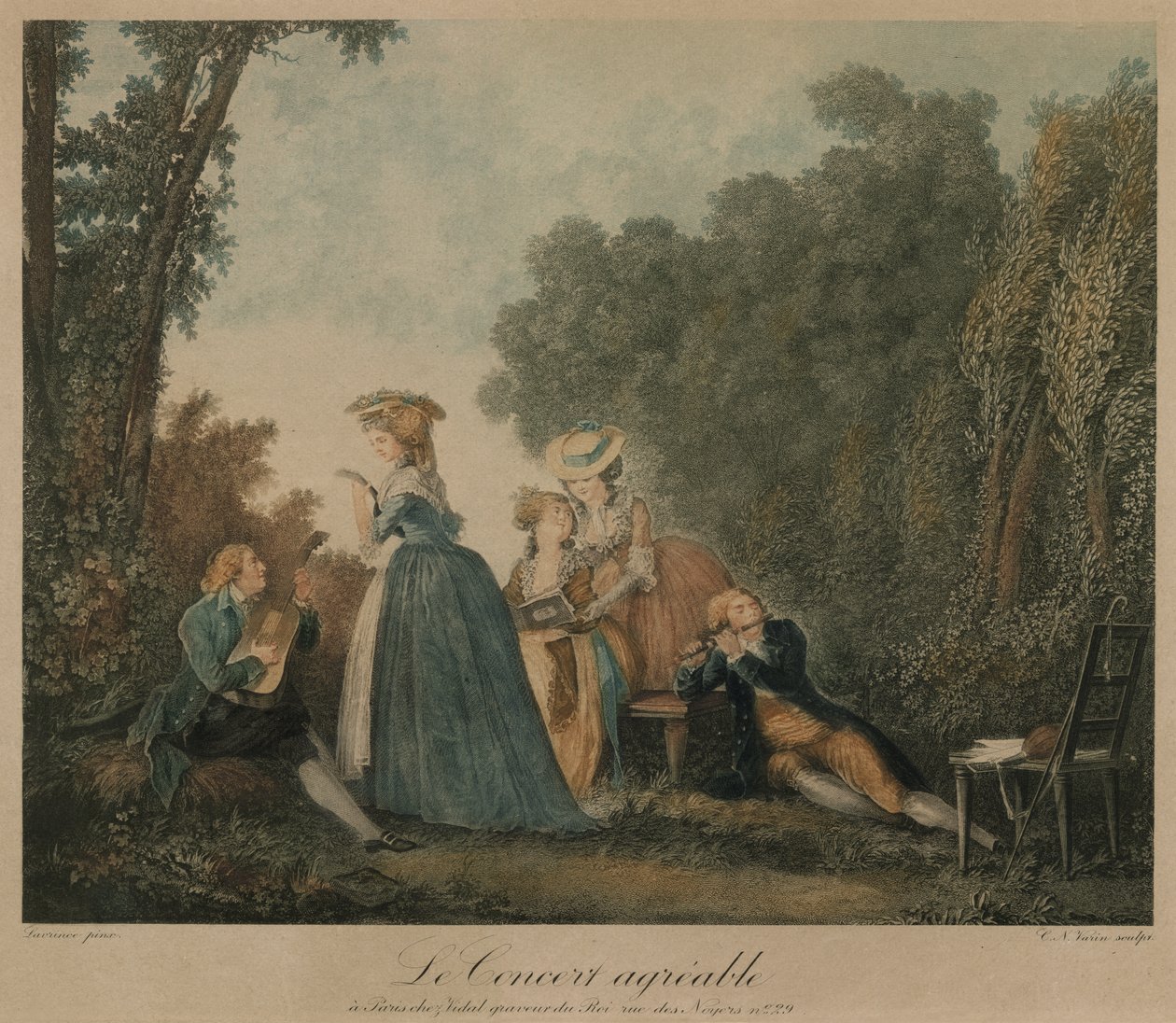 The Pleasant Concert, ca. 1810 (gravering) av Unbekannter Künstler