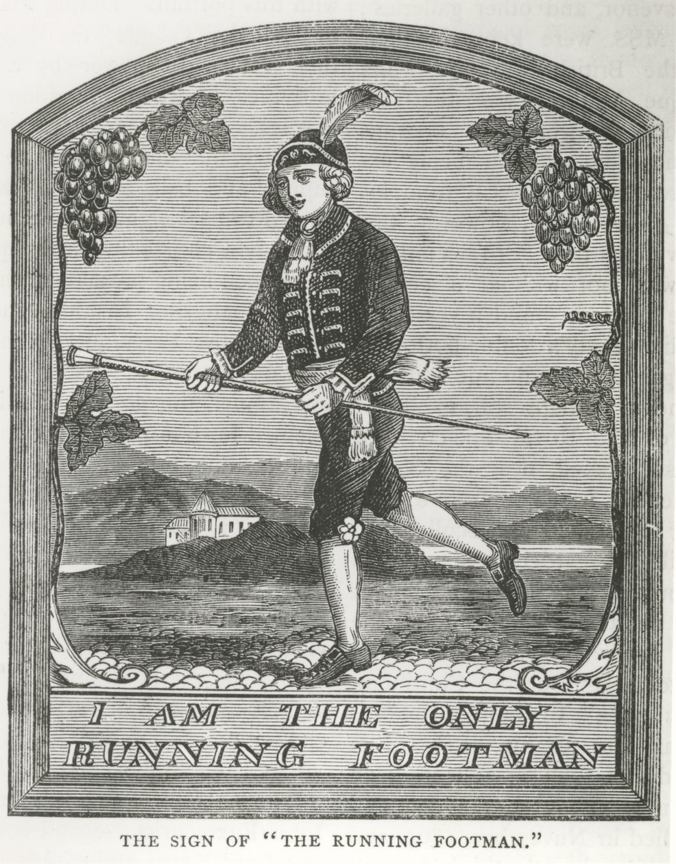 'The Running Footman' vertshusskilt (gravering) av Unbekannt