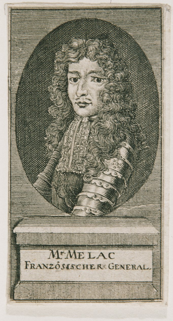 General Ezekiel du Mas Comte de Mélac av Unbekannter Stecher